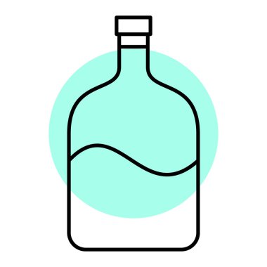 Şarap ikonu şişesi. vektör illüstrasyonu