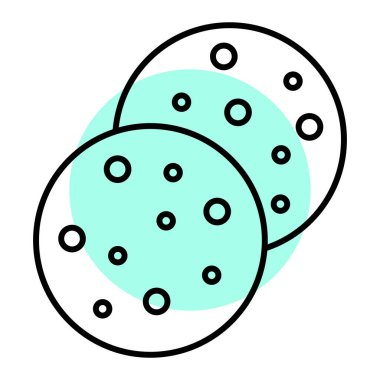 Kurabiye ikonu. Web için bisküvi vektör simgelerinin özet çizimi