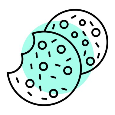 Kurabiye ikonu. Web için bisküvi vektör simgelerinin özet çizimi