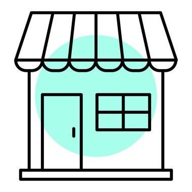 Mağaza. Web simgesi vektör illüstrasyonu