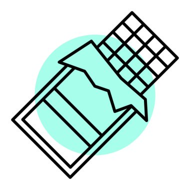 Çikolata, web simgesi basit illüstrasyon