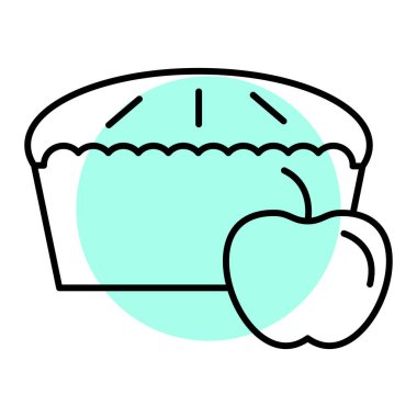 Elmalı kek. Web simgesi basit illüstrasyon