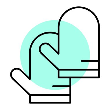 Eldiven simgesi vektör illüstrasyonu