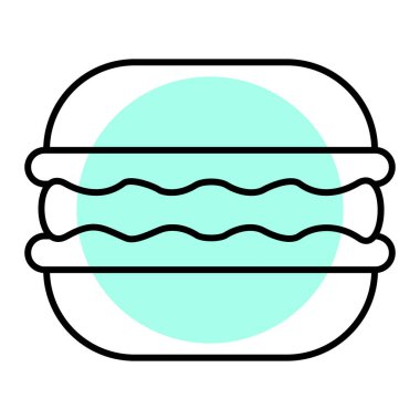 Hamburger ikonu vektör illüstrasyonu