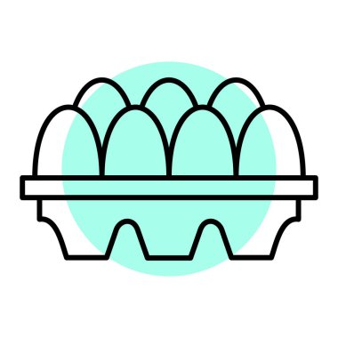 Yumurta ikonu vektörü. İnce çizgi işareti. izole edilmiş sınır sembolü çizimi