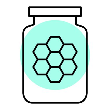 Bal kavanozu ikonu. Beyaz arkaplanda izole edilmiş web tasarımı için basit arı vektör simgeleri çizimi