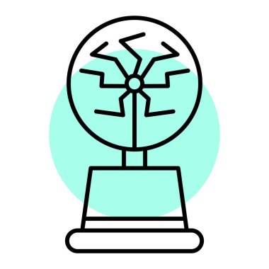 Güneş enerjisi ikonu. Web için elektrik fan vektör simgelerinin özet çizimi