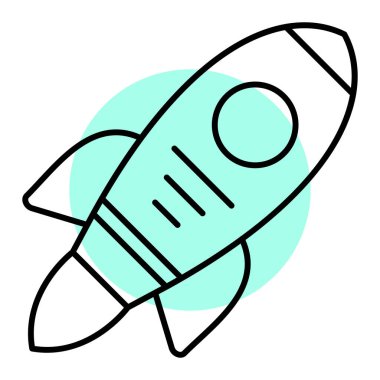 roket ikonu vektör illüstrasyonu