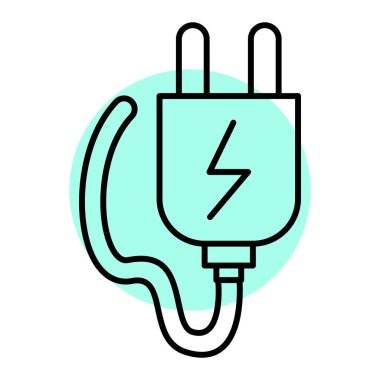 Güç vektör illüstrasyon tasarımlı elektrik prizi