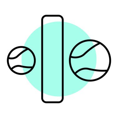 Tenis topu ikon vektörü. Spor malzemeleri tabelası. izole edilmiş sınır sembolü çizimi