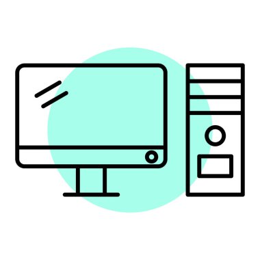 Bilgisayar monitörü simgesi. vektör illüstrasyonu