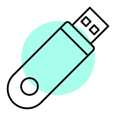usb flash disk simge vektör illüstrasyon tasarımı