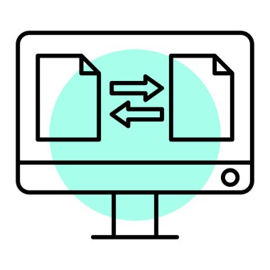 veri aktarım simgesi vektör illüstrasyonu