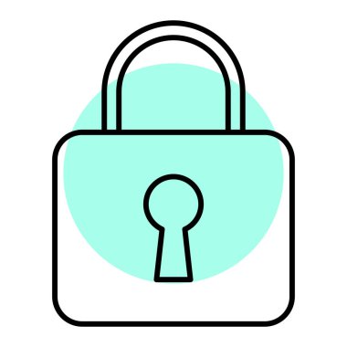 Asma kilit simgesi. Güvenlik sembolü. vektör illüstrasyonu