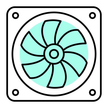 Bilgisayar fan simgesi. vektör illüstrasyonu
