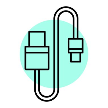 usb kablo simgesi vektör illüstrasyonu