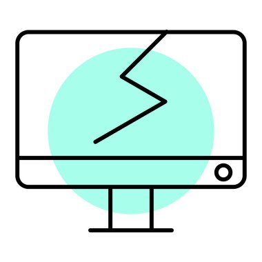 Bilgisayar monitörü simgesi. vektör illüstrasyonu