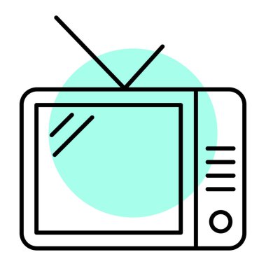 Televizyon ikonu. Web için televizyon vektör simgelerinin basit illüstrasyonu