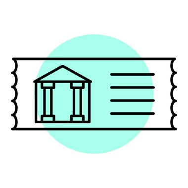 Banka binası simgesi vektör illüstrasyonu