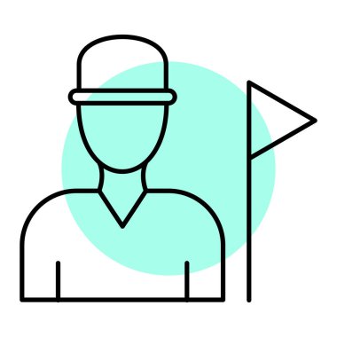 Şapkalı ve başlık vektör çizim tasarımlı adam