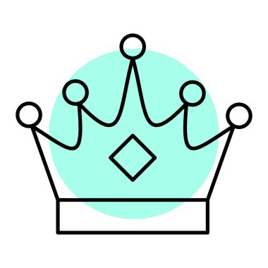 Taç ikonu. Web için kral vektör simgelerinin özet çizimi