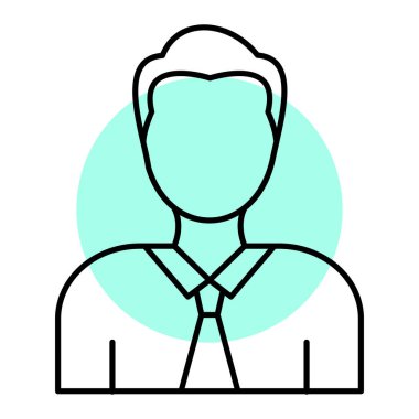 Adam avatar ikonu. Taslak iş adamı vektör çizimi. izole edilmiş sembol.