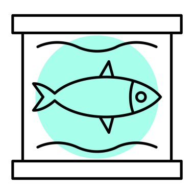 balık simgesi vektör illüstrasyonu