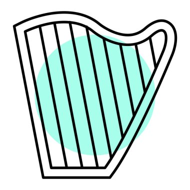 Piyano ikonu. Web için harp vektör simgelerinin özet çizimi