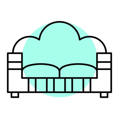 kanepe koltuğu ikon vektör illüstrasyon tasarımı