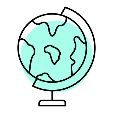 Dünya küresi ikonu. Web tasarımı için gezegen vektör simgelerinin özet çizimi