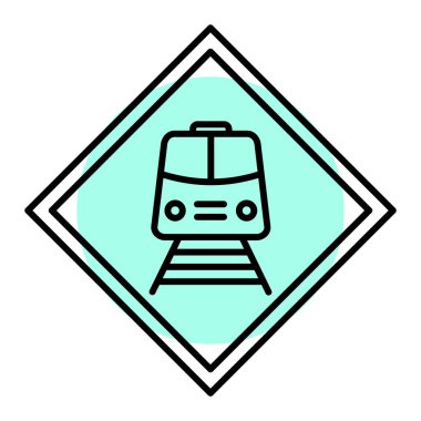 Bir tren simgesinin vektör illüstrasyonu