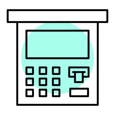 ATM 'de. Web simgesi basit illüstrasyon