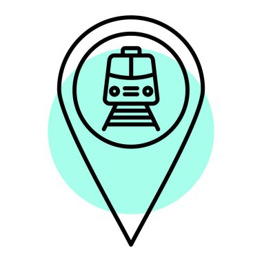 Bir tren simgesinin vektör illüstrasyonu
