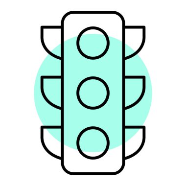 Trafik ışığı simgesi, vektör illüstrasyonu