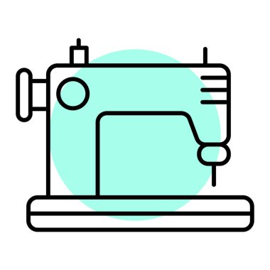 Dikiş makinesi simgesi. Web için iplik vektör simgelerinin özet çizimi