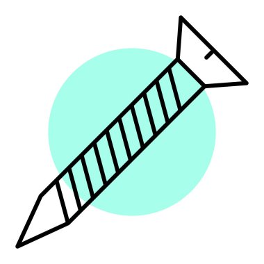 Roket. Web simgesi basit illüstrasyon