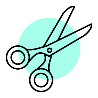 Makas simgesi. Web için makas vektör simgelerinin özet çizimi