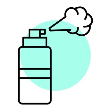 Sprey şişe ikonu. Web için parfüm vektör simgelerinin özet çizimi