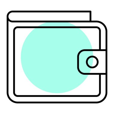 Cüzdan ikonu. Web için para vektör simgelerinin basit illüstrasyonu