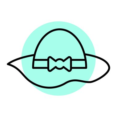 Fiyonklu şapka. vektör illüstrasyonu