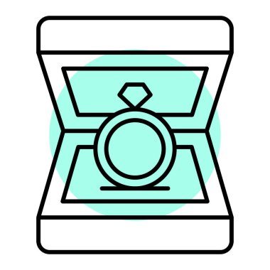 Alyansları simge vektör çizimi olan elmas yüzük