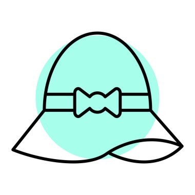 Şapka ikonu. Web için kurdele vektör simgelerinin özet çizimi