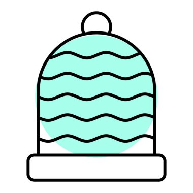 Noel şapkası simgesi vektör illüstrasyonu