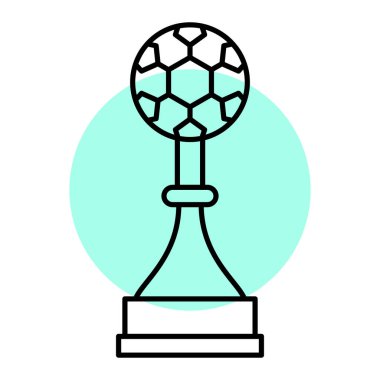 Futbol topu kupası, web simgesi basit illüstrasyon