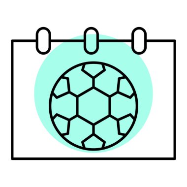 Futbol topu ikon vektörü. Futbol sporu tabelası. izole edilmiş sınır sembolü çizimi