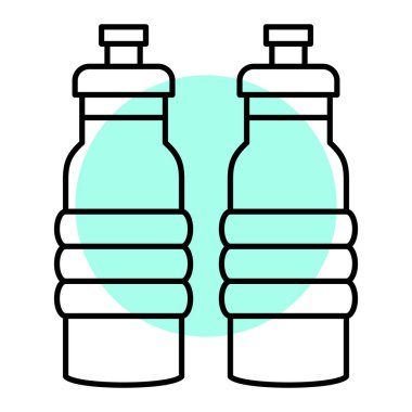 Su şişesi ikonu. Web için bira kavanozu vektör simgelerinin özet çizimi