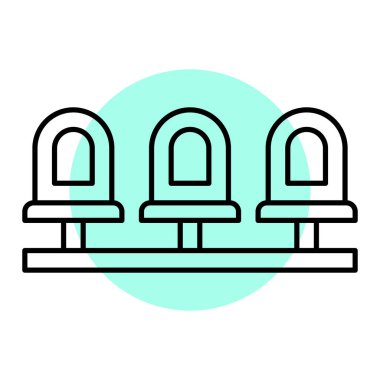 Stadyumdaki sandalyeler, web simgesi basit illüstrasyon