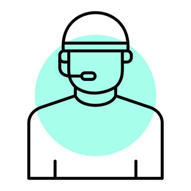 spor yorumcusu, web simgesi basit illüstrasyon