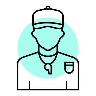 Eğitmen avatar simgesi, vektör illüstrasyonu