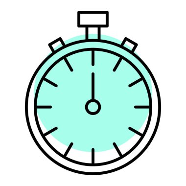 Kronometre simgesi. ana hatlı kronometre vektör çizimi. beyaz arkaplanda izole.